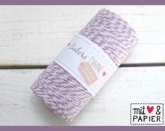 0.09 EUR/1m Bakers Twine Lila-Weiß 90m Kordel