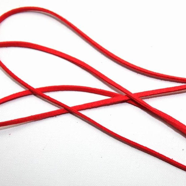 0.47 EUR/1m - 4m Velourband Kunst-Wildlederband rot 3x1.5mm