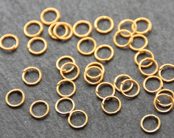 50 tie rings 7 mm Biegeringen gold-colored jump ring