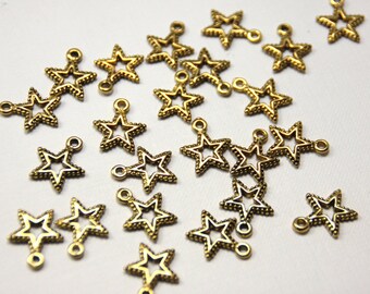 10 x Star Pendant Star Gold II Stars