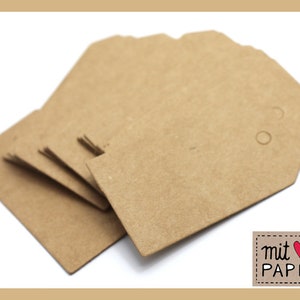 20 Kraftpapier Mini Anhänger 3x5cm eckig kraft Bild 1