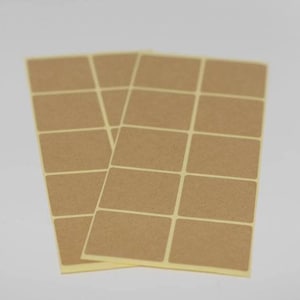 24 pièces - 35 mm autocollant en papier kraft marron carré