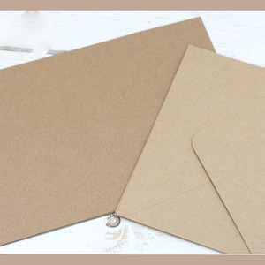 10 biglietti piegati + buste 5" x 7" kraft