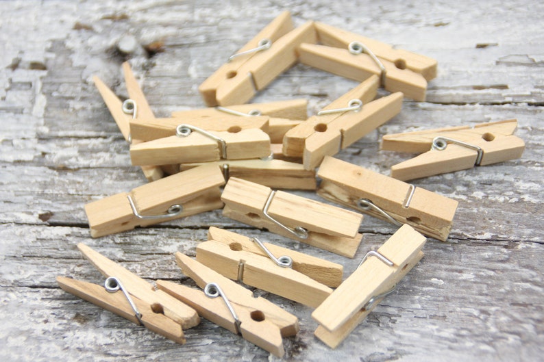 24 x natural clothespins wood natural XL 35x7x10mm image 3