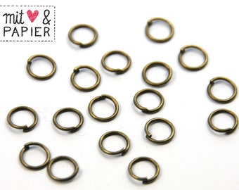 50 jump rings 7 mm jump rings bronze coloured