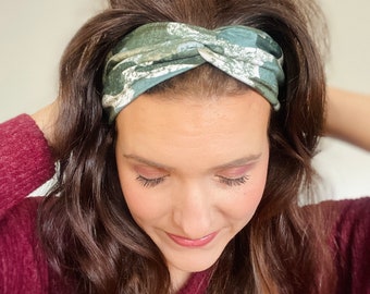 Splatter Camo print | Camouflage print headband | Camo Paint Splatter headband | Headband with buttons for free | Hunting Headband