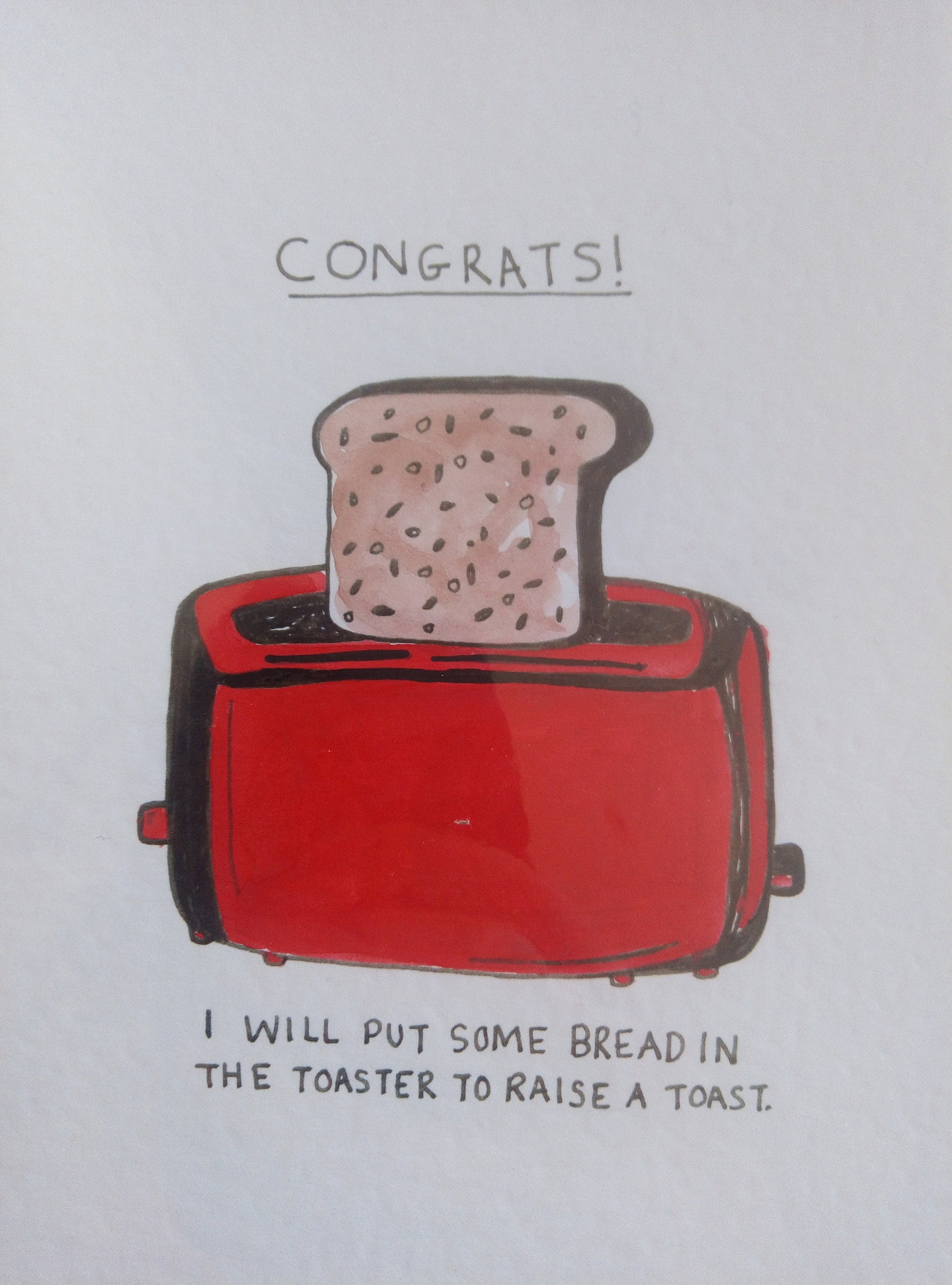 Let's raise a toast// Birthday Toast Card// Funny Birthday Etsy