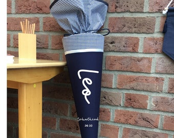 Schultüte Junge Stoff | mit Namen | Zuckertüte | 70 cm