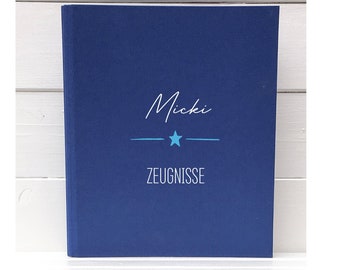 Carpeta de notas personalizada para niños con estrellas y nombre | Regalo para la vuelta al cole | Carpeta de tela/lino | Carpeta de anillas