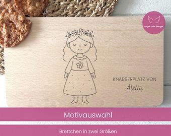 Tabla de desayuno personalizada para niños | Tabla de cortar | Con nombre | Diseño a elegir | Madera | Regalo de Navidad para niños y niñas