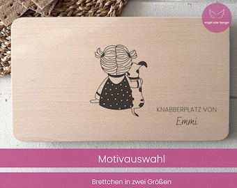 Tabla de desayuno infantil personalizada, tabla de madera de haya con nombre grabado, diseño a elegir, regalo para empezar el jardín de infancia y primer cumpleaños