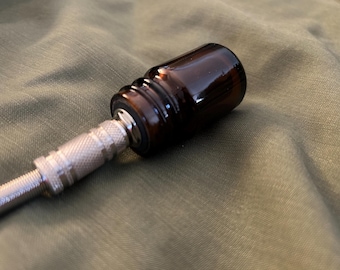 Slide de guitarra JSA C2H4nA “Microbrew” amplificado, Stout Amber, garrafa de vidro