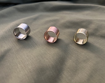 Anéis deslizantes para guitarra JSA "SmoothRaw Ring" Trifecta Series, em alumínio, cobre e latão, com chanfro confortável — Tamanho 9 (EUA)