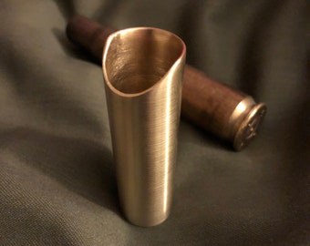 Caixa de latão JSA Zn64 calibre .50, perfil baixo, slide de guitarra (tamanho de anel americano - 7)