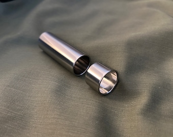 Par de anéis deslizantes JSA “DeLorean SS” em aço inoxidável 316 com design aerodinâmico para guitarra e anel, com chanfro para maior conforto — Tamanho 9 (EUA)