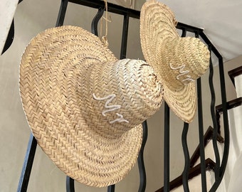 Personalized straw hat bachelorette, personalized writing hat, summer beach straw hat man and woman, traditional Moroccan hat