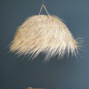 Boho straw pendant light 80cm Ball image 1
