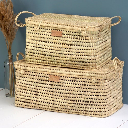 Wicker Storage Trunk Rattan Toy Chest Ecofriendly Artisan Etsy