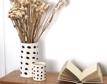 Pots décoratifs en céramique - Motif pois