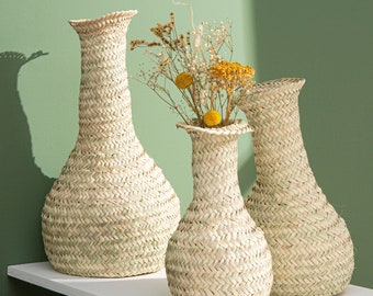 Palm leaf vase