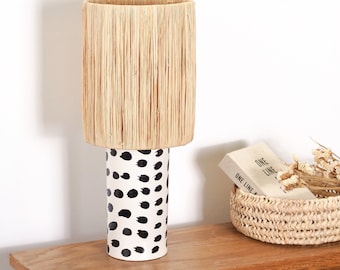 Pied de lampe en céramique - Motif pois