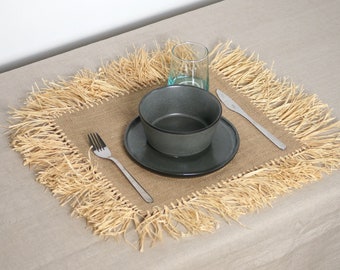 Set de table en jute et raphia