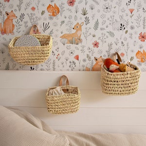 Mini wicker wall hanging basket - Trio