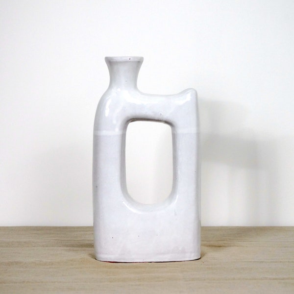 Vase en céramique blanche - Tube