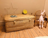 Wicker storage chest, toy trunk, wicker toy chest, rattan toy basket