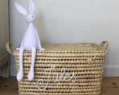 PERSONALIZED Wicker storage chest, toy trunk 60cm