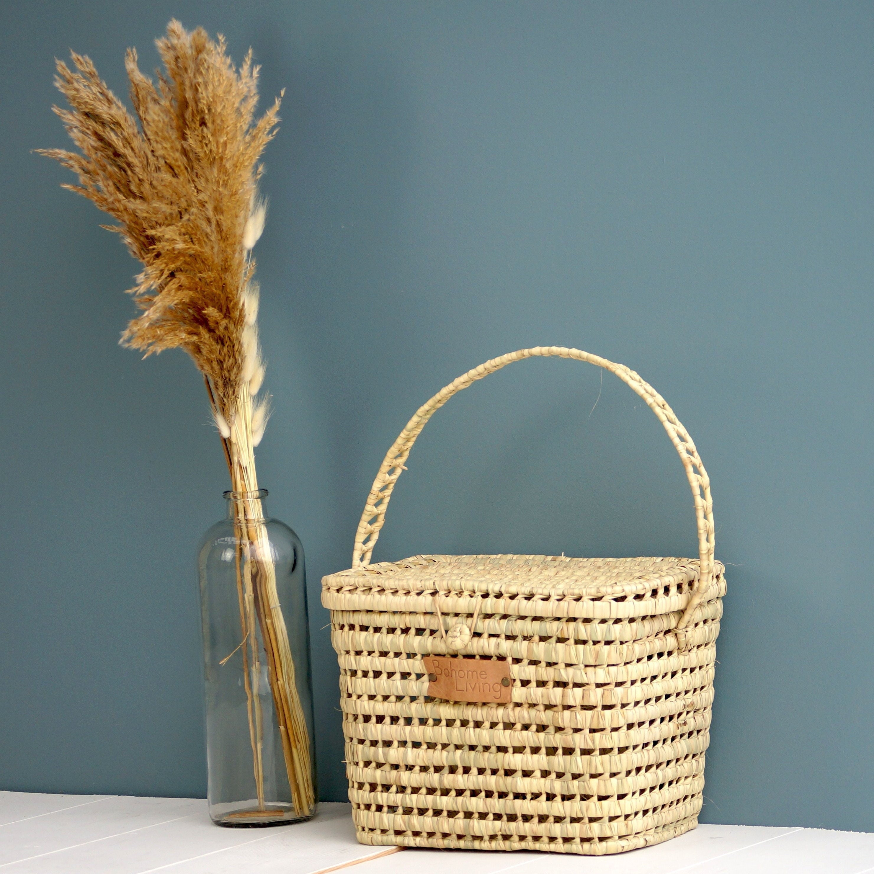 Malle de Rangement en Feuilles Palmier 30cm