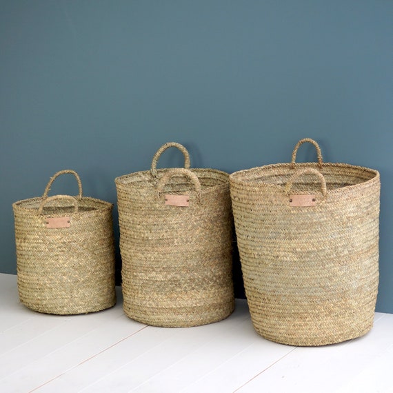 Wicker Laundry Basket With Handles Etsy Canada