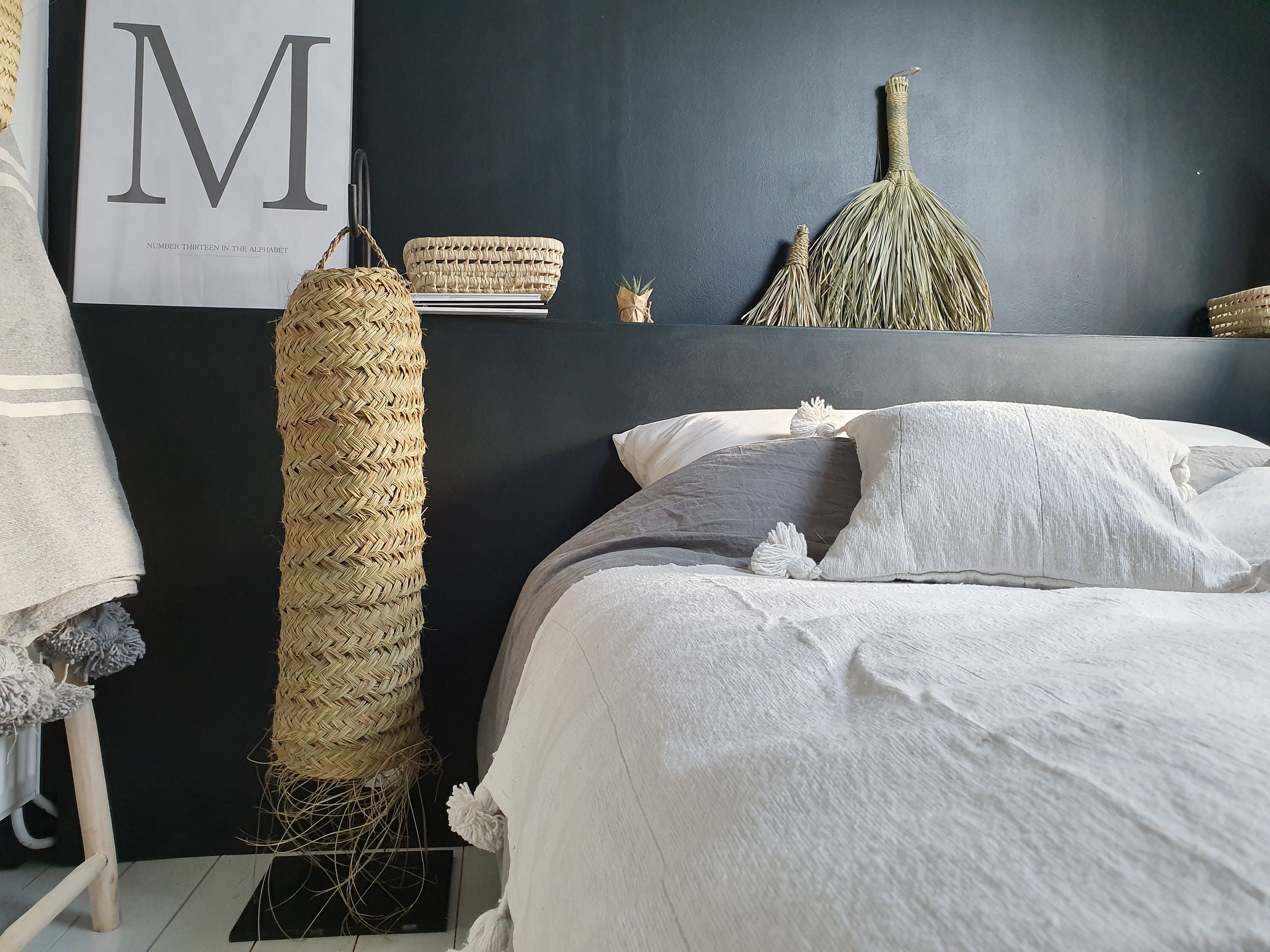 Wicker Lampshade, Rattan Lamp Shade, Wicker Pendant Lamp, Straw