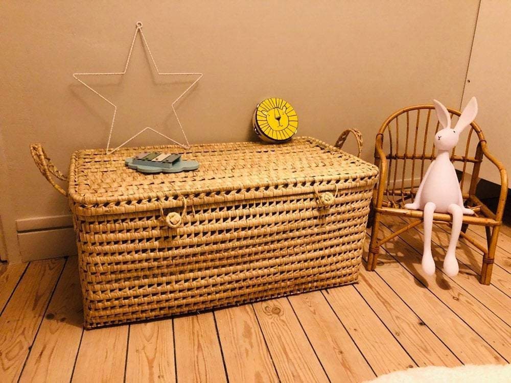 Wicker Storage Chest Toy Trunk Wicker Toy Chest Rattan Toy Etsy