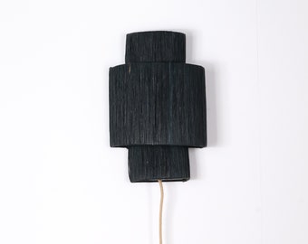 Black raffia wall lamp - Double