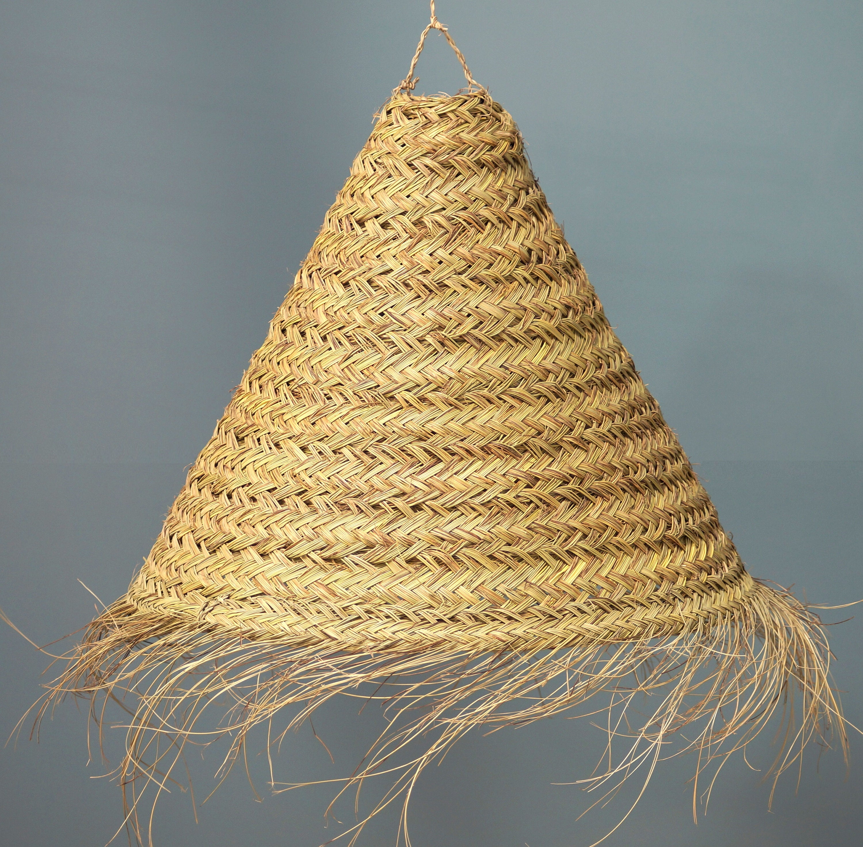 Aufhängung Leuchte aus Palmen geflochten 70cm | Etsy