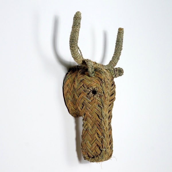 Pendentif tête taureau mexicain métal argenté tête de buffle cow bluffs