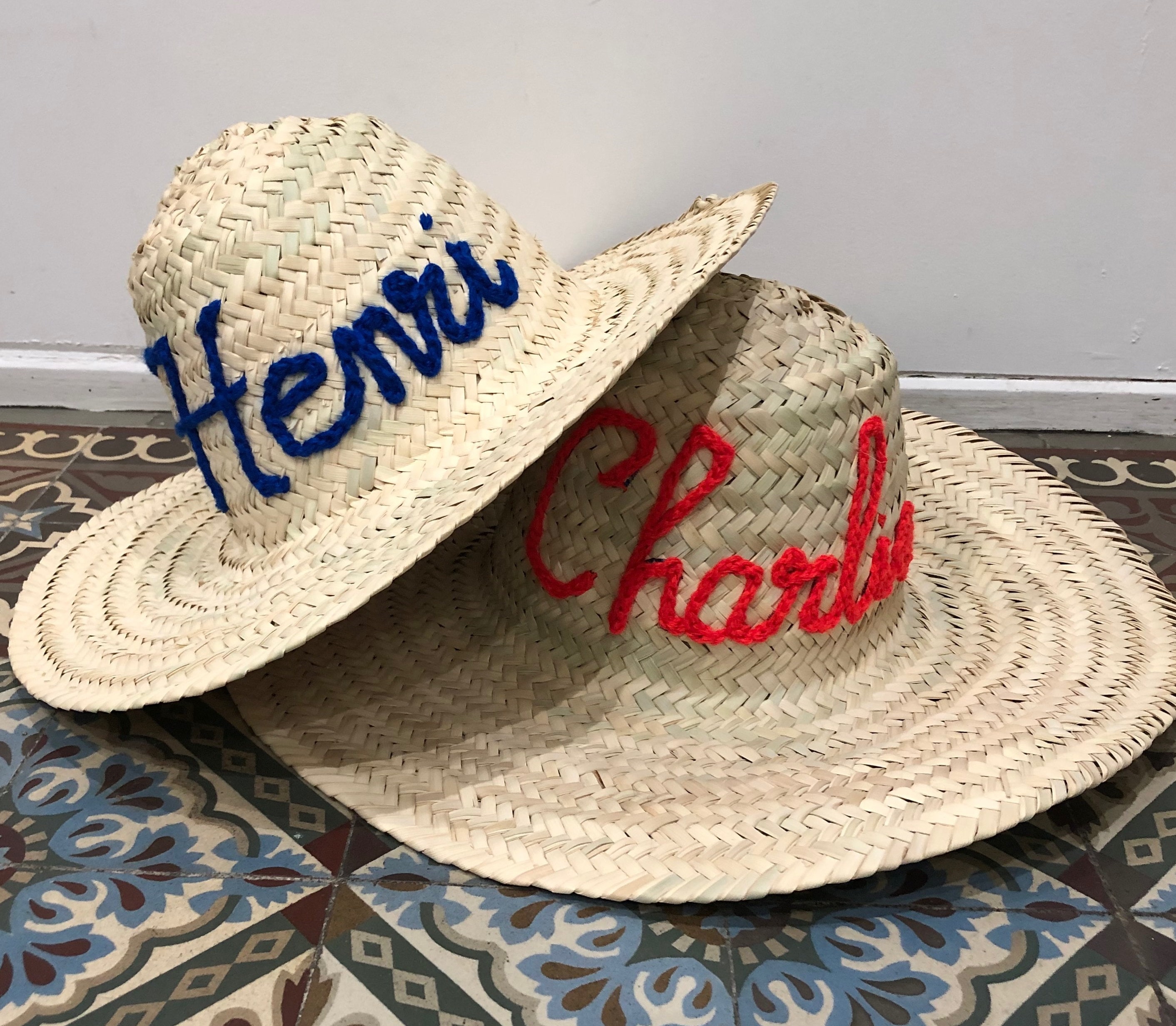 Chapeau de paille personnalisé chapeau écriture Etsy