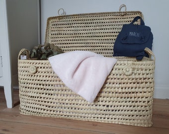 Wicker storage chest, toy trunk, wicker toy chest, rattan toy basket