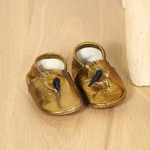 Baby Soft Leather Slippers Gold - Etsy