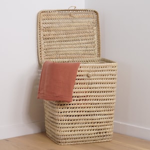 Palm leaf laundry basket - Square