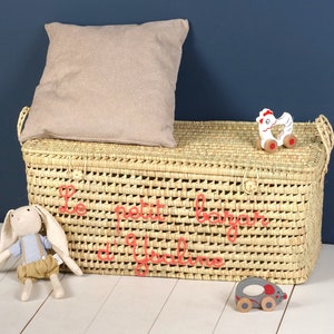 PERSONALIZED Wicker storage chest, toy trunk, wicker toy chest, rattan toy basket image 3