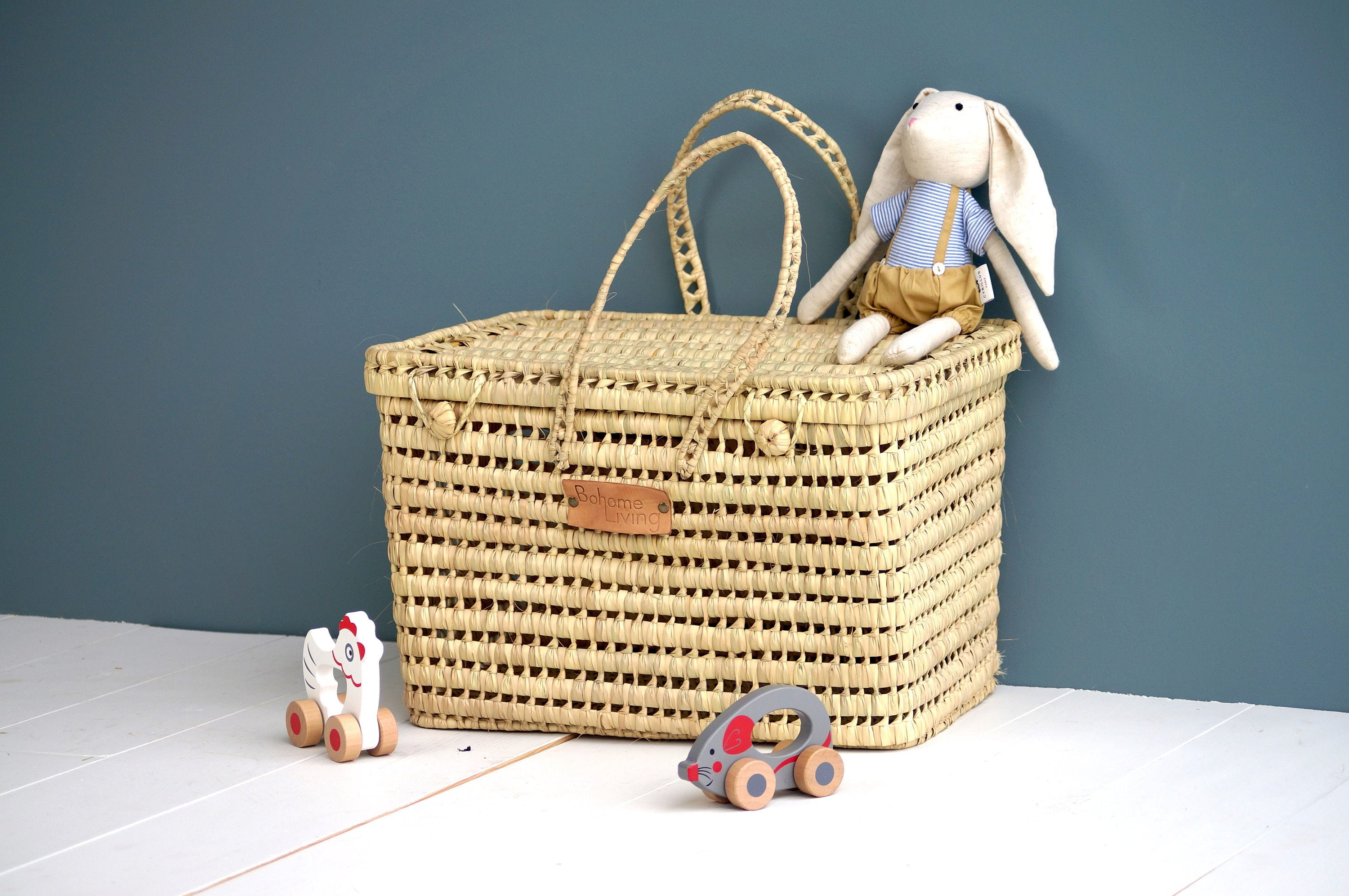 Malle de Rangement en Feuilles Palmier 45cm