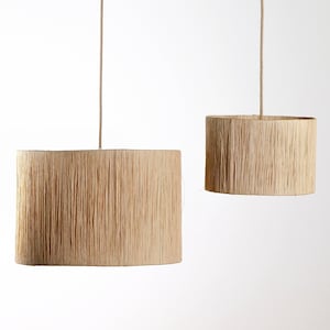 Natural raffia pendant light