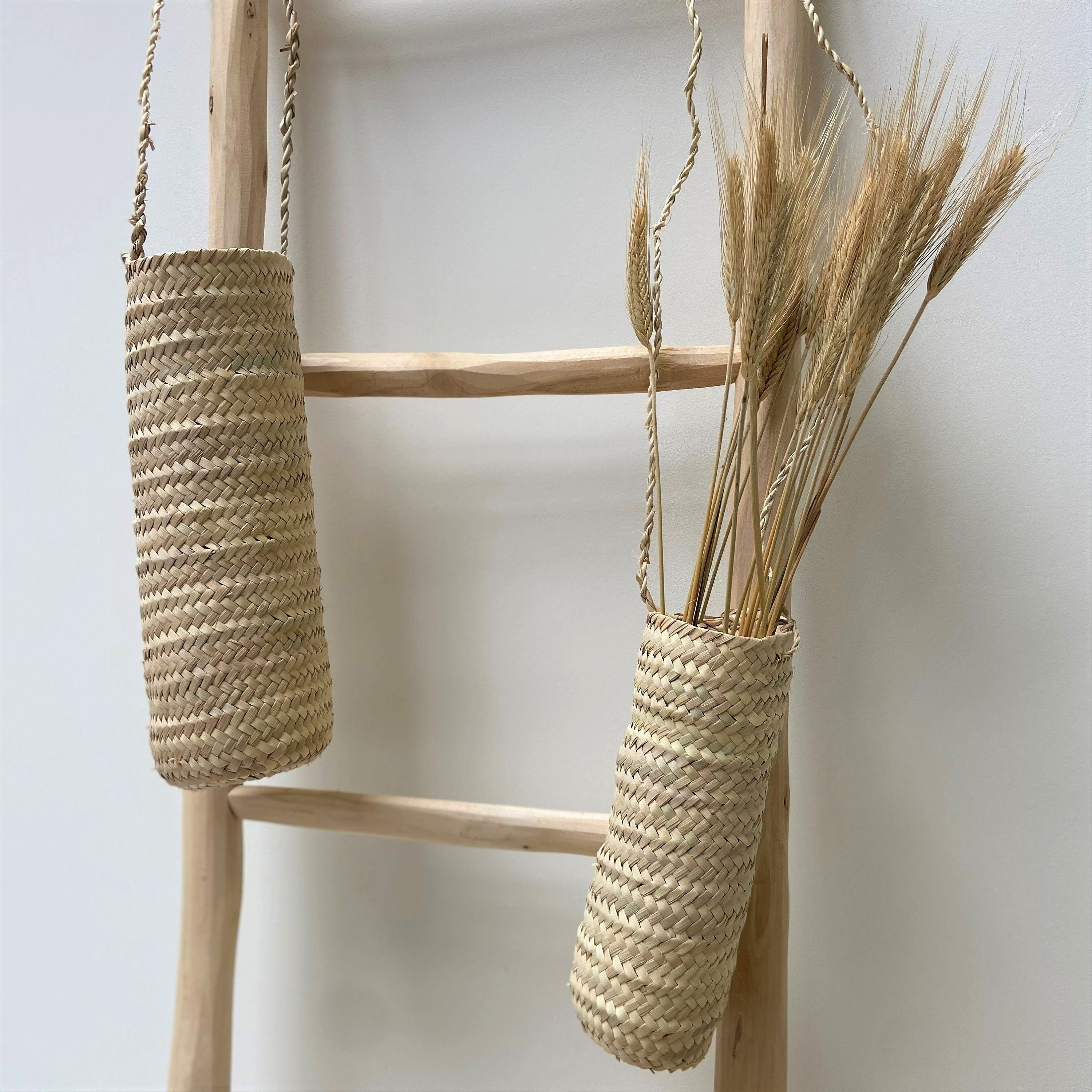 Vase à Suspendre en Feuille de Palmier