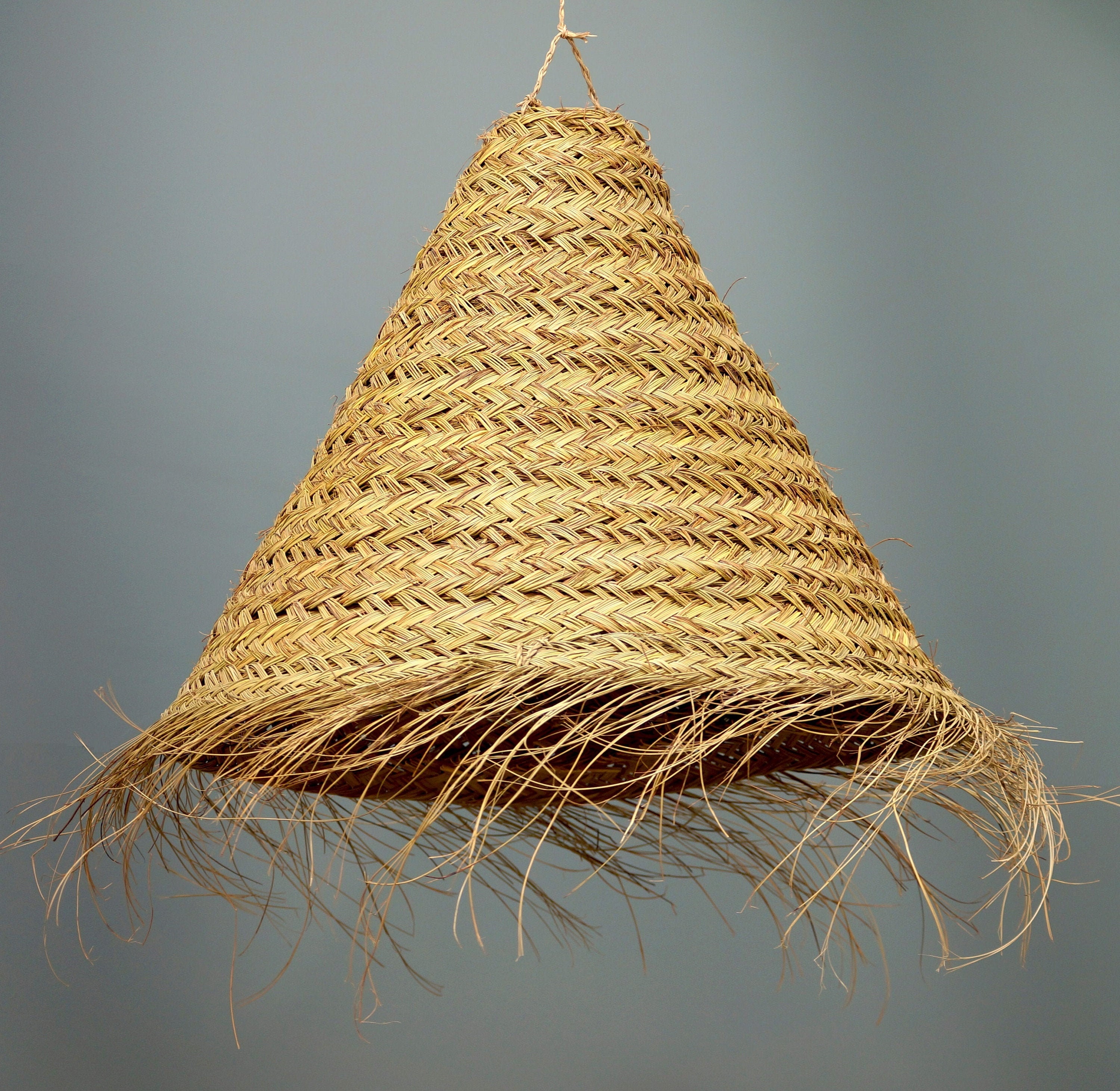 Aufhängung Leuchte aus Palmen geflochten 70cm | Etsy