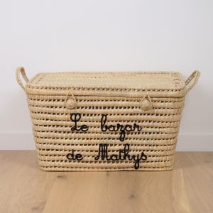 PERSONALIZED Wicker storage chest, toy trunk 60cm image 6