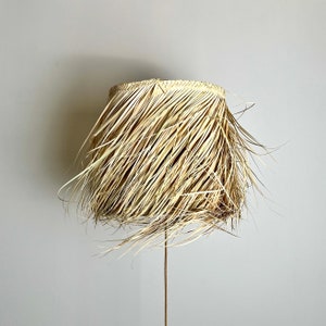 Fringed straw lampshade image 6