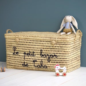 Malle de rangement en feuilles de palmier 80cm Personnalisable Texte