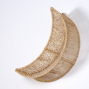 Wandlamp van raffia kant - Maan
